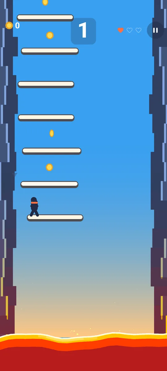 Climbing a shaft of lit rungs above the rising vent