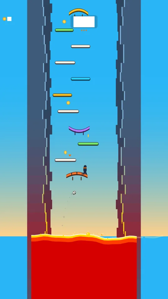 A daytime run with coins sitting above the next rungs