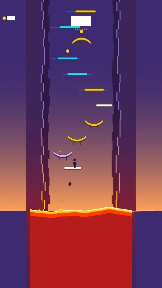 Rungs, coins and hazards stacked up the shaft